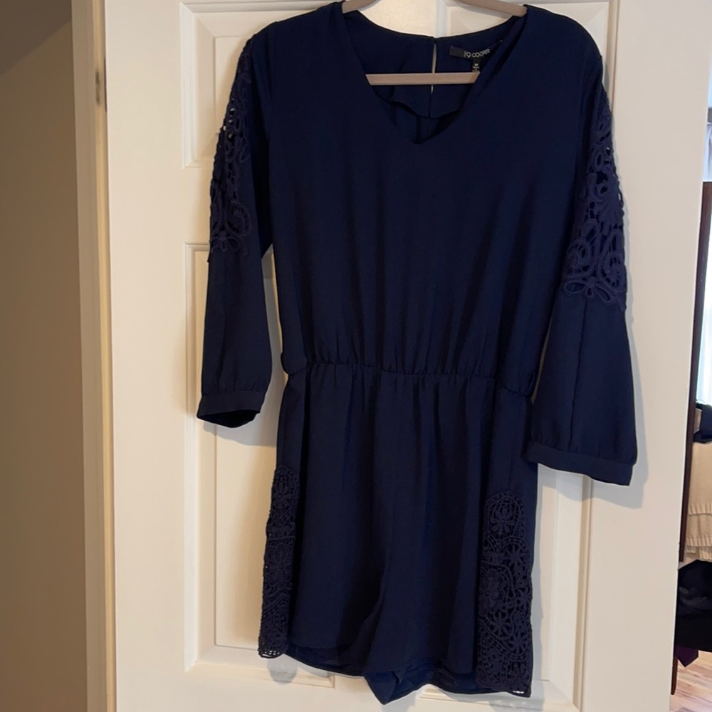 NWT romper!  Navy blue with lace details!